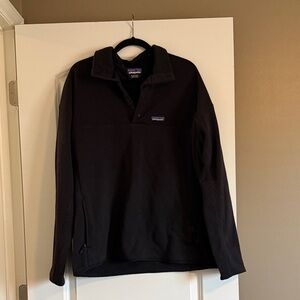 Patagonia Black Snap-Neck Fleece Pullover